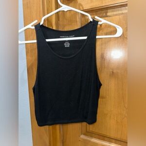 american eagle black ripped tank top